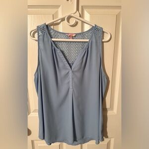 Candie’s Sleeveless Light Blue Tank with Lace back detail